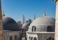 Domes of Blue Mosque in Istanbul, Turkey Royalty Free Stock Photo