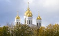 Domes of the Cathedral of Christ the Saviour Royalty Free Stock Photo