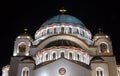 Domes of Cathedral of Saint Sava Royalty Free Stock Photo