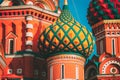 The Saint Basil`s Cathedral, is a famous church in Red Square in Moscow, Russia. Royalty Free Stock Photo