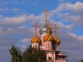 Domes of Church of the Nativity of the Blessed Virgin Mary. Royalty Free Stock Photo