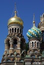 Domes of Church of the Savior on the Spilt Blood Royalty Free Stock Photo