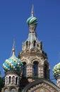 Domes of Church of the Savior on the Spilt Blood Royalty Free Stock Photo