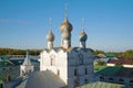 Domes of the Church of the Savior-on-Trade over the roofs of the old town. Rostov the Great