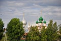 Domes of churches of Kremlin in Rostov The Great Royalty Free Stock Photo