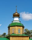 Domes with crosses, the top of the church is turned to the east. Orthodox Christian religion