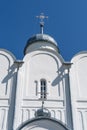 Domes with crosses, the top of the church is turned to the east. Orthodox Christian religion