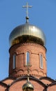 Domes with crosses, the top of the church is turned to the east. Orthodox Christian religion