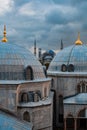 Domes and the details of mosque from the window on upstairs of Hagia Sophia