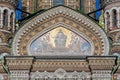 Facade of the Church of the Savior on Spilled Blood in Saint-Petersburg, Russia Royalty Free Stock Photo