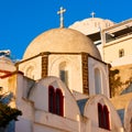 Domes of greek churches Royalty Free Stock Photo