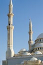 Domes and minarets of a mosque, Dubai United Arab Emirates Royalty Free Stock Photo