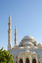 Domes and minarets of a mosque, Dubai United Arab Emirates Royalty Free Stock Photo