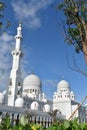The domes and one of the minarets of Sheikh Zayed Grand Mosque in Surakarta, Indonesia