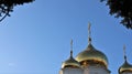 domes of an orthodox church against the sky Royalty Free Stock Photo