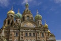 Domes of the Orthodox Church of the Resurrection of Christ Savior on the Spilled Blood clo