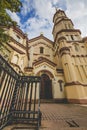 Domes of Our Lady of the Sign Church, the orthodox church betwee Royalty Free Stock Photo