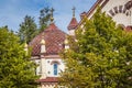 Domes of Our Lady of the Sign Church, the orthodox church betwee Royalty Free Stock Photo