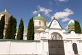 Domes Russian Christian Orthodox Church with domes and a cross against the sky