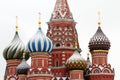 Domes of Saint Basils Cathedral in winter. Royalty Free Stock Photo