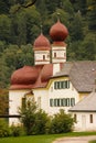 Domes of St Bartholoma Church. Konigssee. Germany Royalty Free Stock Photo