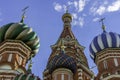 The Domes Of St. Basil`s Cathedral. Russia Moscow, Red square. Royalty Free Stock Photo