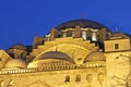 Domes of Suleymaniye Mosque night view, Istanbul, Turkey Royalty Free Stock Photo
