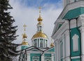 Domes of the Transfiguration Cathedral against the sky Royalty Free Stock Photo