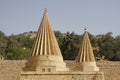 Domes of a Yezidi temple in Lalish, Iraq
