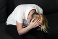 Domestic Abuse. Coseup of unhappy crying girl Royalty Free Stock Photo