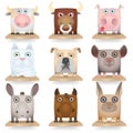 Domestic animals icon set Royalty Free Stock Photo