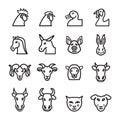 Domestic animals icon set. Vector eps 10. Royalty Free Stock Photo