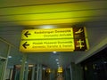 Domestic arrival signs at I Gusti Ngurah Rai Airport in Bali