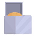 Domestic bread machine icon cartoon vector. Oven toaster