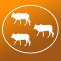 Domestic Cattle Cow Logo Background Icon Graphics Royalty Free Stock Photo