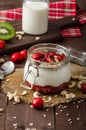 Domestic cherry yogurt Royalty Free Stock Photo