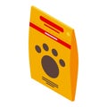 Domestic dog food icon, isometric style