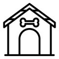Domestic dog kennel icon outline vector. Pet house Royalty Free Stock Photo