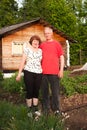 Domestic elderly pair on nature Royalty Free Stock Photo