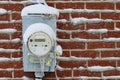 Domestic electricity meter in winter