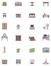 Domestic furniture icon set