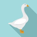 Domestic goose icon, flat style