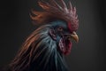 Domestic hen head rooster portrait portrait bird closeup view. Animal husbandry. Concept design of farm animals. generative AI Royalty Free Stock Photo