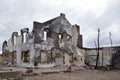 Domestic house destroyed by fire Royalty Free Stock Photo