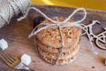 Homemade fresh oats cookies with sesame