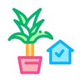 Domestic potting flower icon vector outline illustration