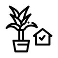 Domestic potting flower icon vector outline illustration