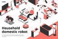 Domestic Robots Isometric Composition