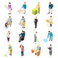 Domestic Servant Isometric Icons