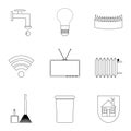Domestic services icon lineart set